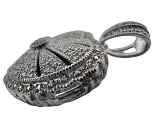 One Sterling Silver Diamond Pave Heart Pendant 0.24 CTTW
